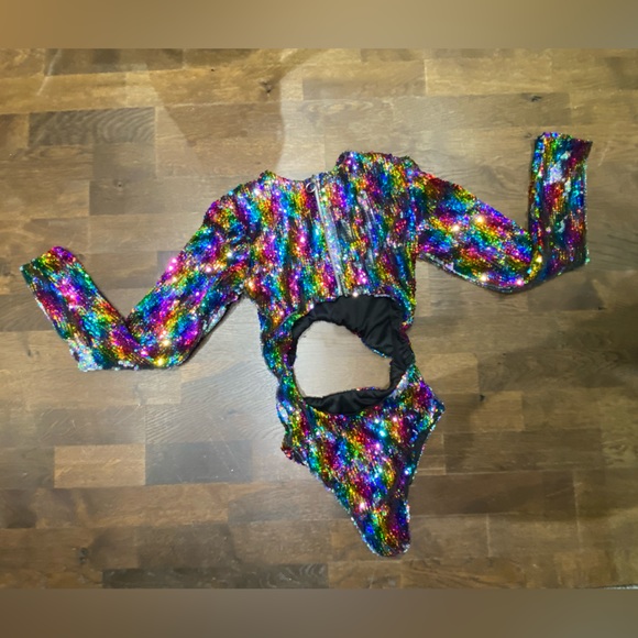 CLUBEX small colourful sequence bodysuit - Picture 1 of 5